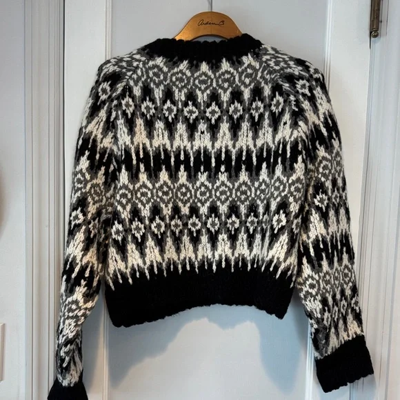 NWT J. Crew Cropped Fair Isle cardigan Med - Picture 7 of 10